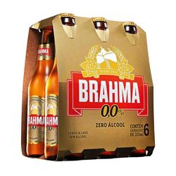 Cerveja Brahma Zero Long Neck 355ml Pack C/6