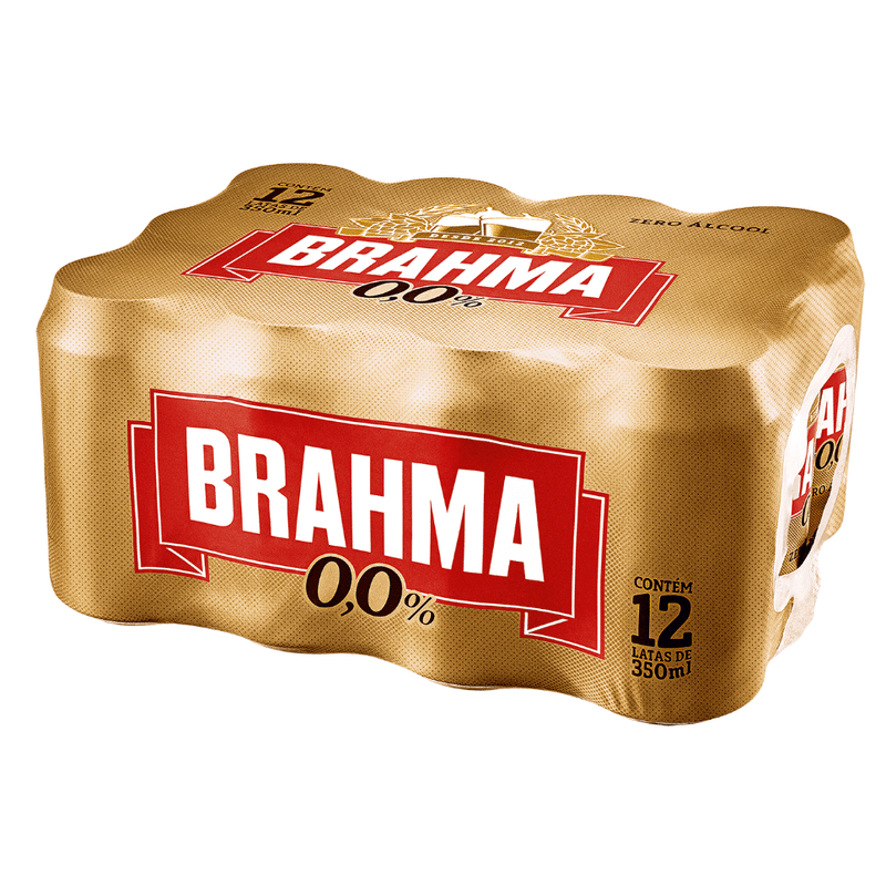 Cerveja Brahma Zero, 350ml, Lata, Pack C/12