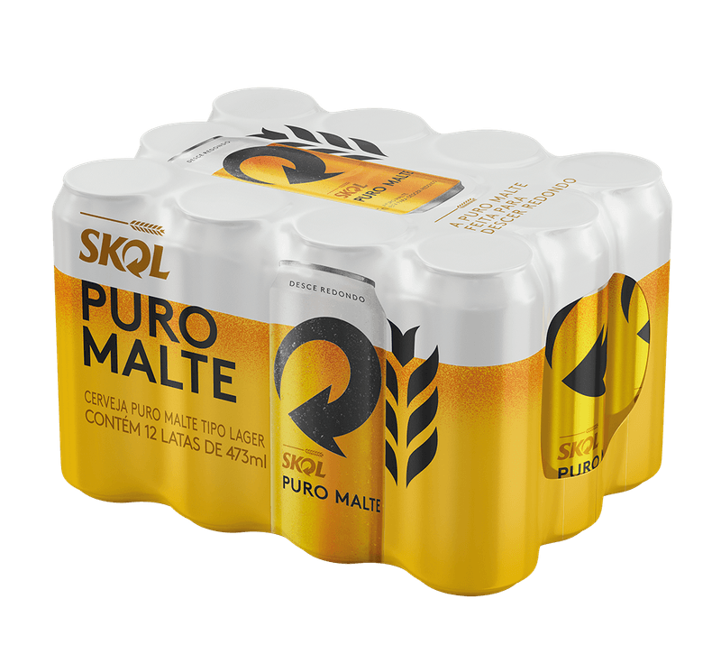 Cerveja Skol Puro Malte Lata 473ml 12 Unidades Chopp Brahma Em Casa