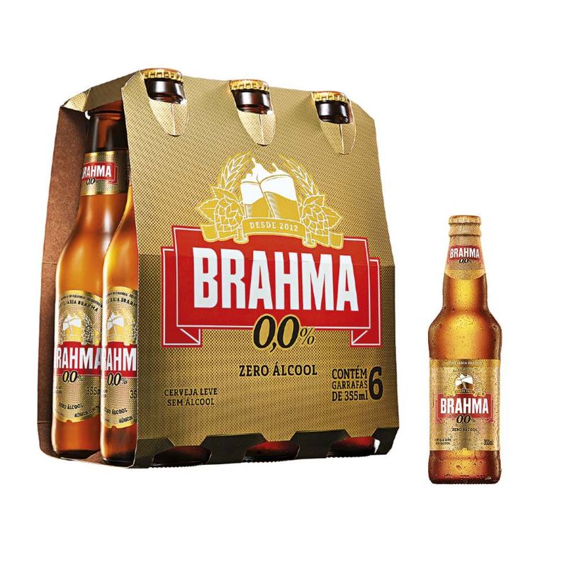 Brahma Zero Long Neck 355ml - 6 Unidades