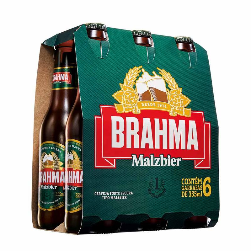 Malzbier Brahma LN 355ml Six Pack Caixa com 4 Unidades