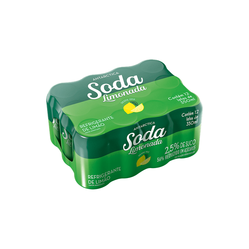 Refrigerante Soda Limonada Antarctica Lata 350ML - 12 Unidades