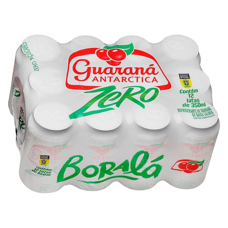 Refrigerante ANTARCTICA Guaraná Zero Lata 350ML 12 unidades