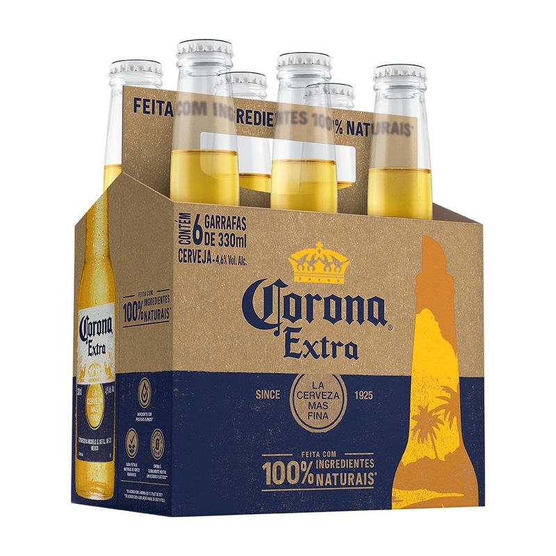 Cerveja Corona Extra 330ml Long Neck Pack C/6