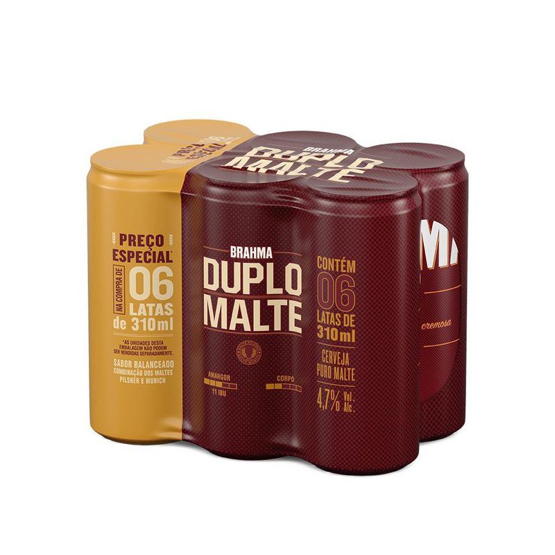 Cerveja Brahma Duplo Malte 310ml Pack C/6 Unid