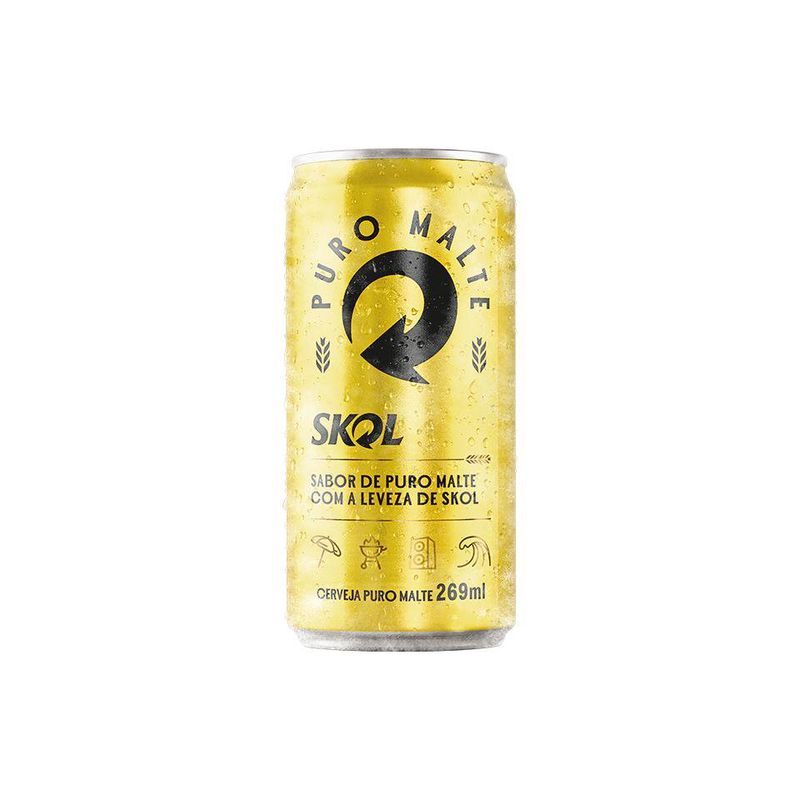 Cerveja Skol Puro Malte Lata 269ml