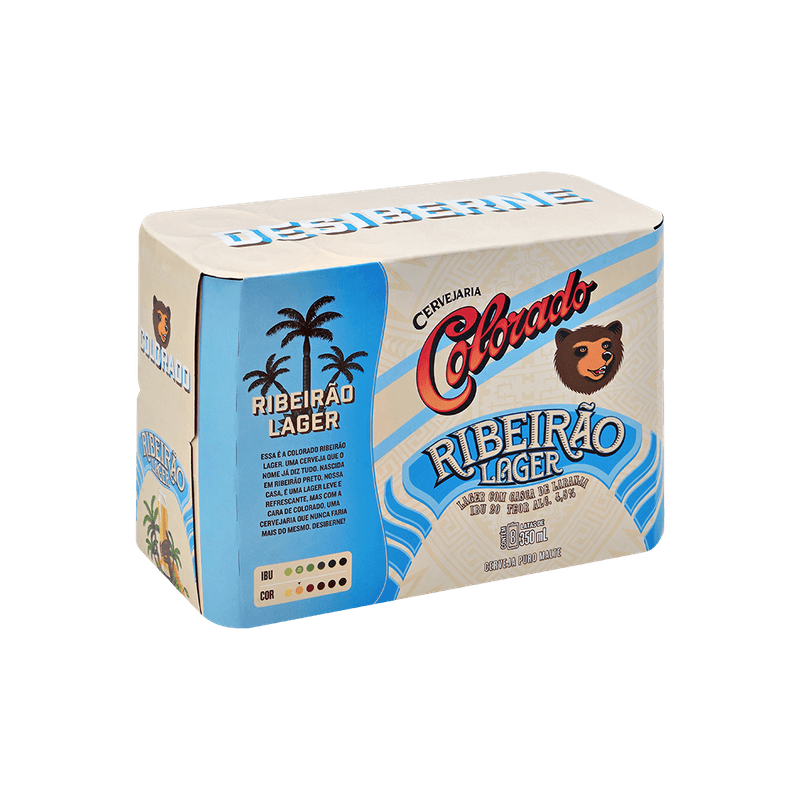 Cerveja Colorado, Ribeirão Lager, 350ml, Lata, Pack C/8