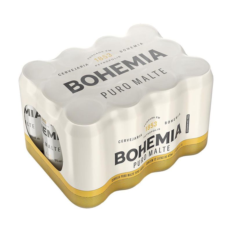 Cerveja Bohemia, Puro Malte, 473ml, Lata, Pack C/ 12