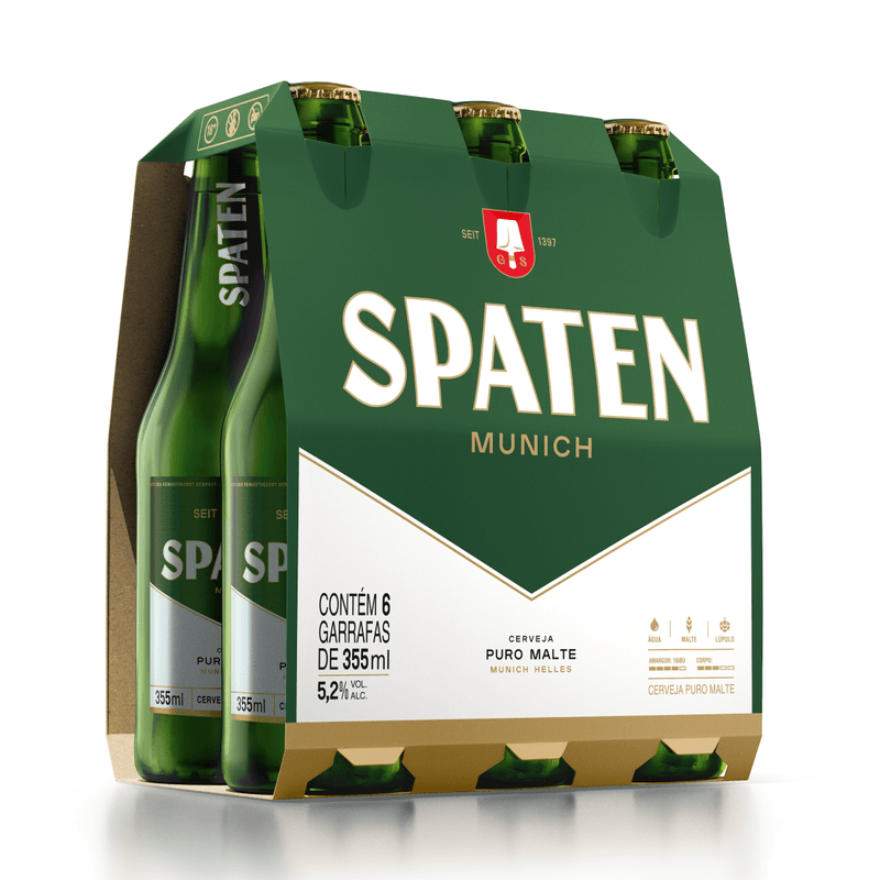 Cerveja Spaten Puro Malte 355ml Long Neck Pack C/6