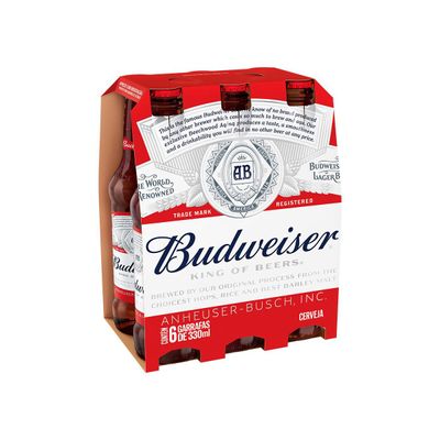 Cerveja Budweiser American Lager 330ml Long Neck Pack C/6