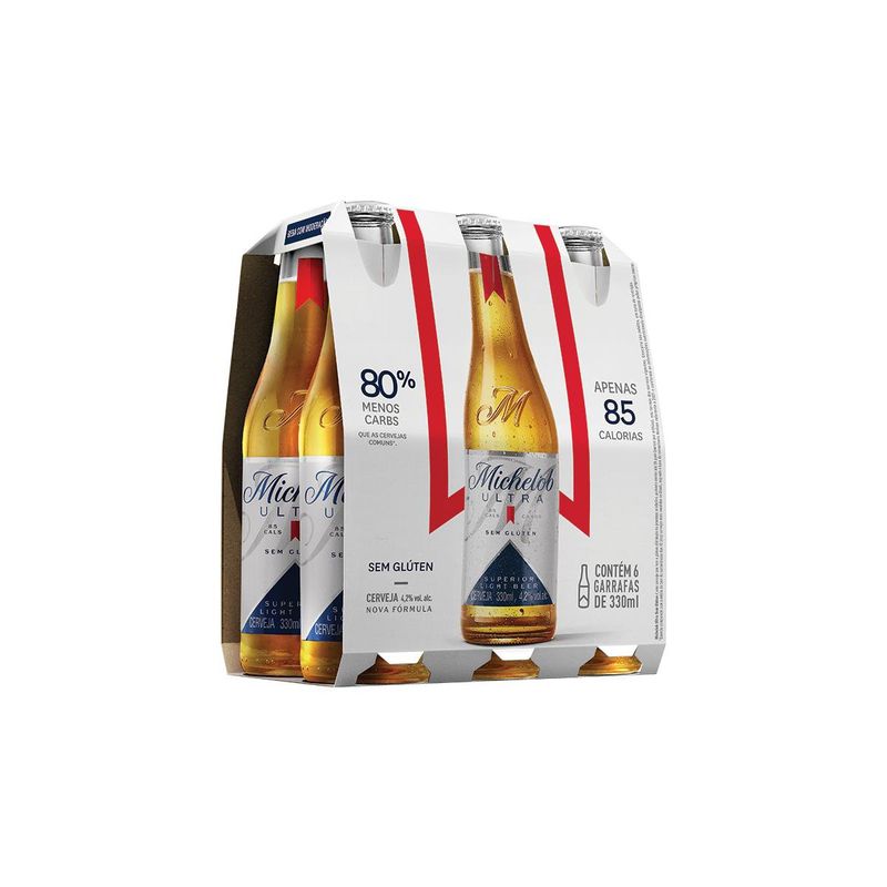 Cerveja Michelob Ultra 330ml Long Neck Pack C/6