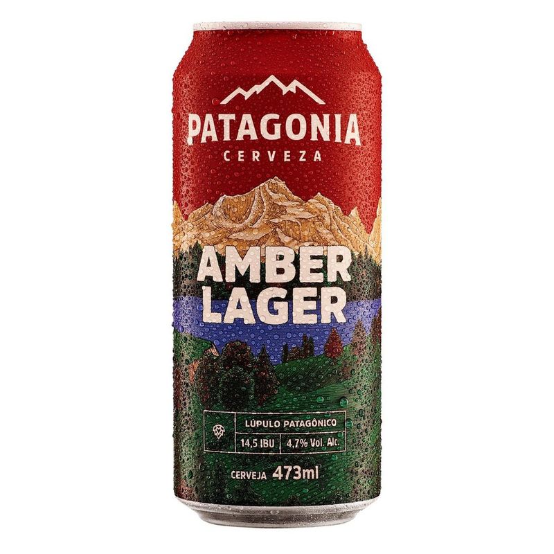 Cerveja Patagonia Amber Lager, 473ml, Lata.