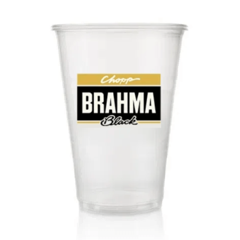 Copo Plástico Brahma Black 400ml - 50 unid