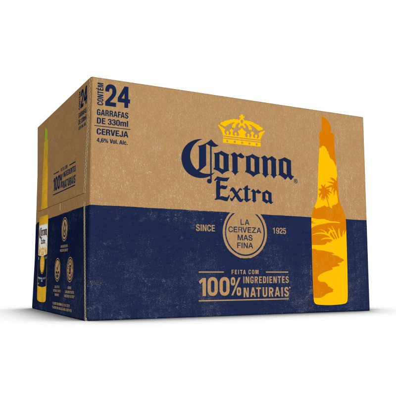 Cerveja Corona Extra 330ml - 24 unidades