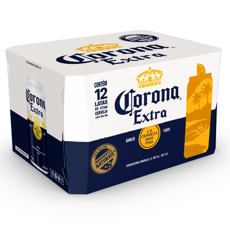 Cerveja Corona Extra, Pack Cartão Lata Std - 12 x 473ml