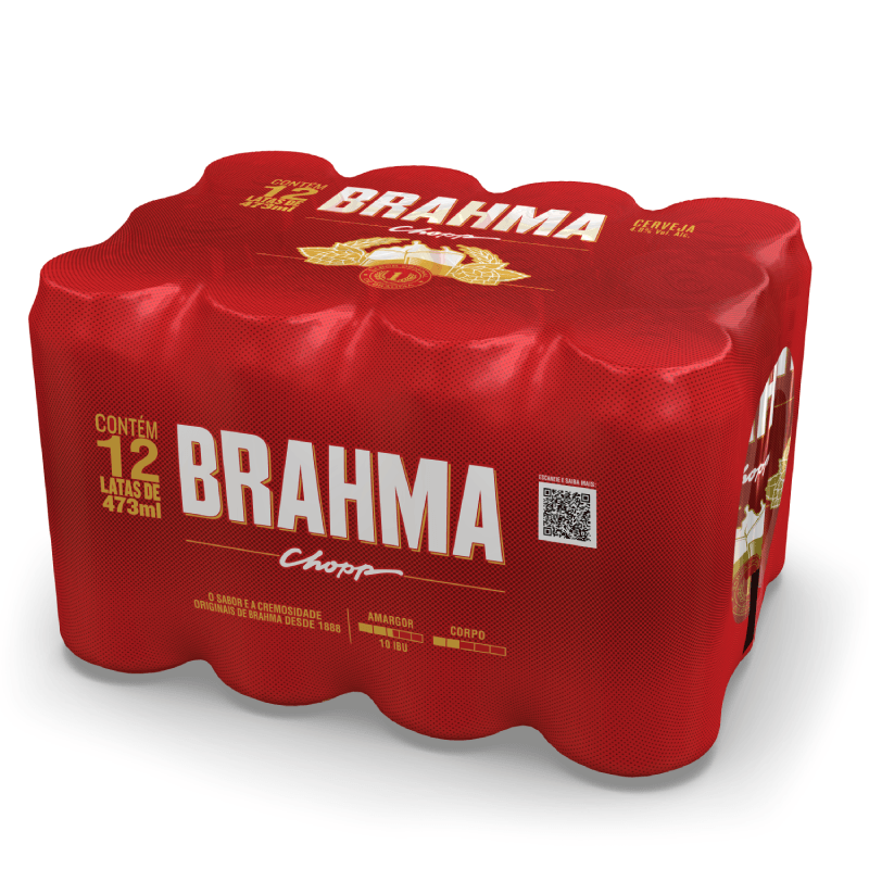 Cerveja Brahma Chopp Pilsen 473ml Lata , Pack C/12