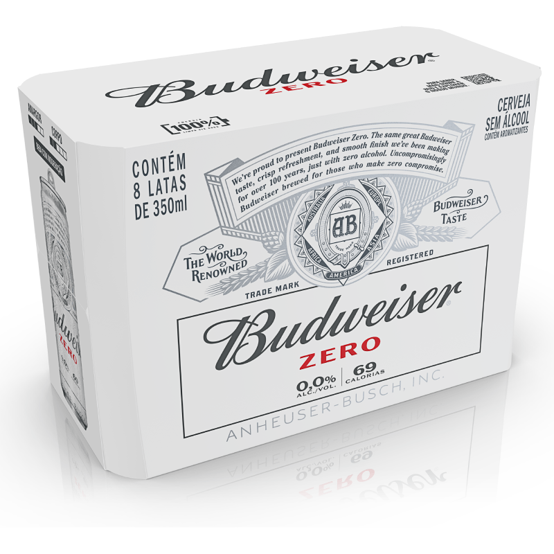 Cerveja Budweiser Zero Pack Cartão Lata Sleek 8 x 350ml