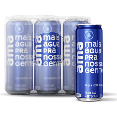 Água Mineral  Ama Sem Gás Shrink Lata Sleek 12 x 350ml