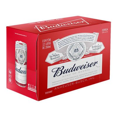 Cerveja Budweiser American Lager 350ml Lata Sleek Pack C/12