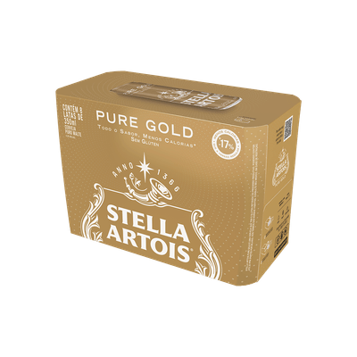 Cerveja Stella Artois Pure Gold Sem Glúten 350ml Lata Pack C/8