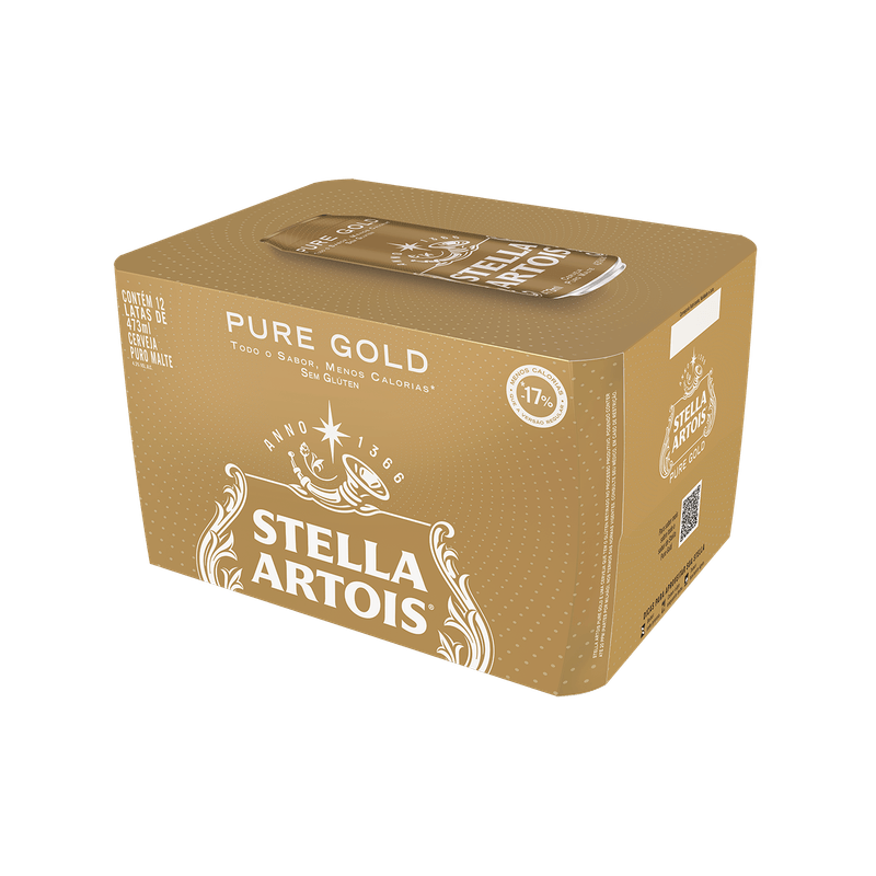 Cerveja Stella Artois Pure Gold Sem Glúten 473ml Lata Pack C/12