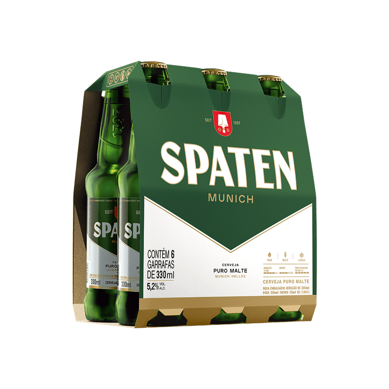 Cerveja Spaten Puro Malte 330ml Long Neck Pack C/6