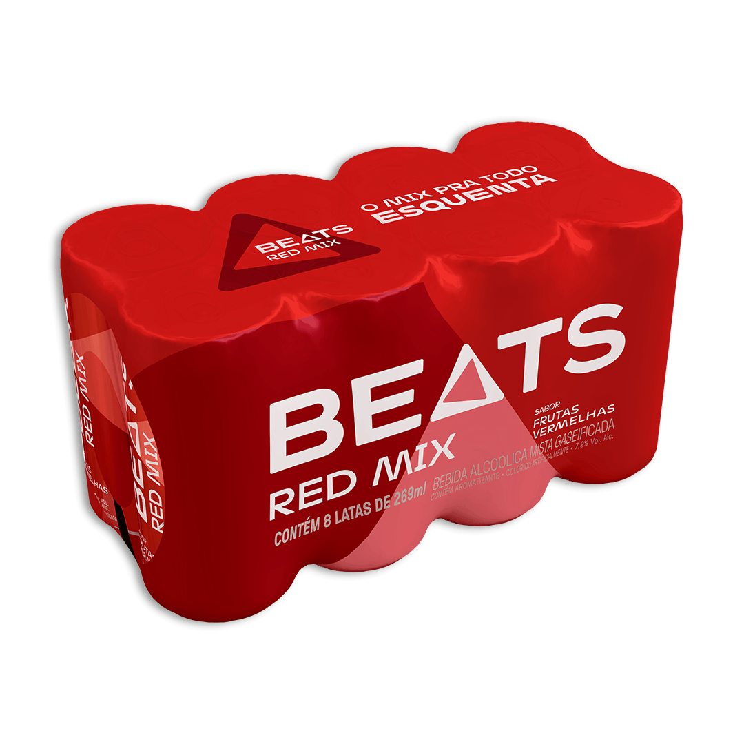 Drink Pronto Beats Red Mix Lata Sleek 269ml Pack C/8