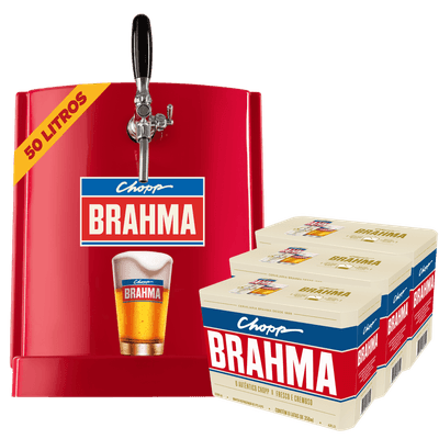Chopp Brahma Claro 50L + 3 Packs Chopp Brahma em Lata