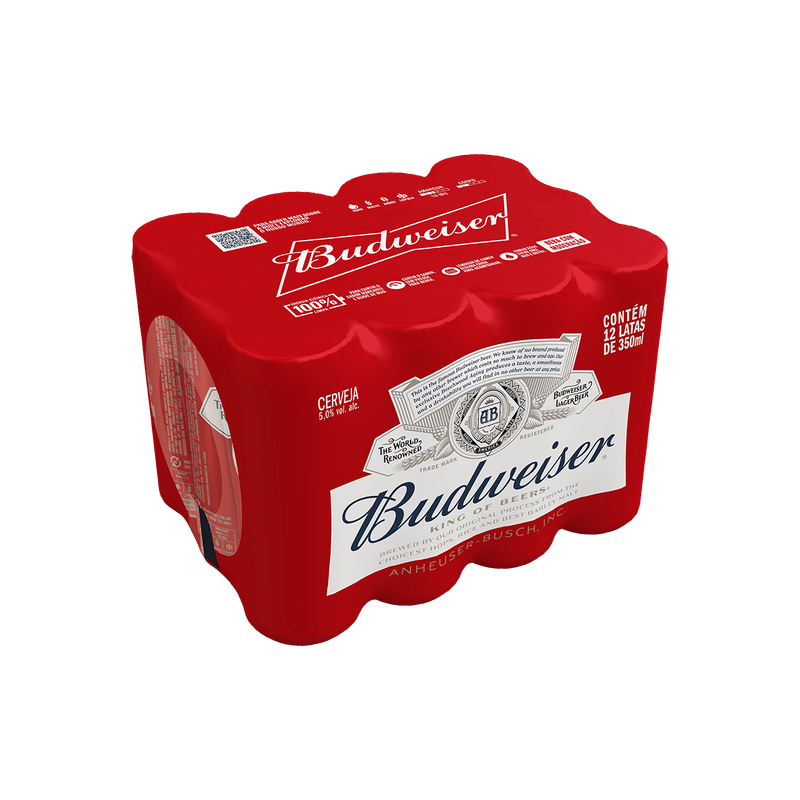 Cerveja Budweiser American Lager Lata Sleek 350ml Pack C12