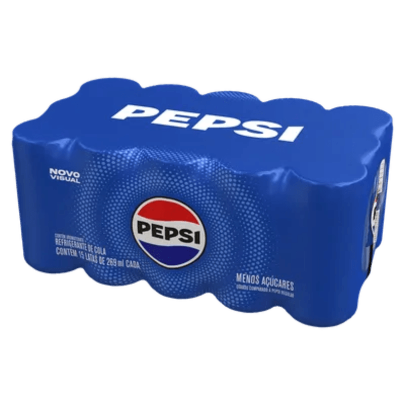Refrigerante Pepsi Cola Lata Sleek 269ml Pack C15