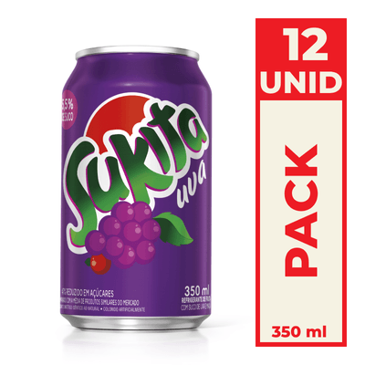 Refrigerante Sukita Uva Lata Std 350ml Pack C/12
