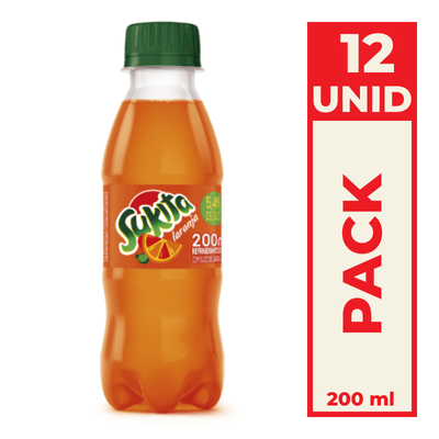 Refrigerante Sukita Laranja Garrafa Pet 200ml Pack C/12
