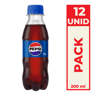 Refrigerante Pepsi Cola Garrafa Pet 200ml Pack C/12