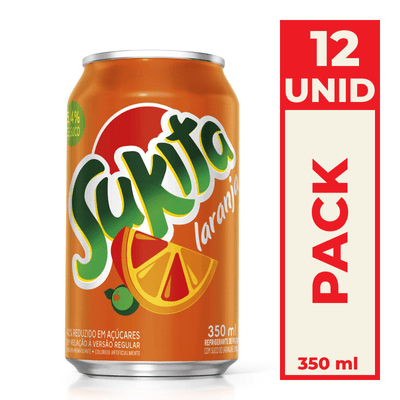 Refrigerante Sukita Laranja Lata Std 350ml Pack C/12