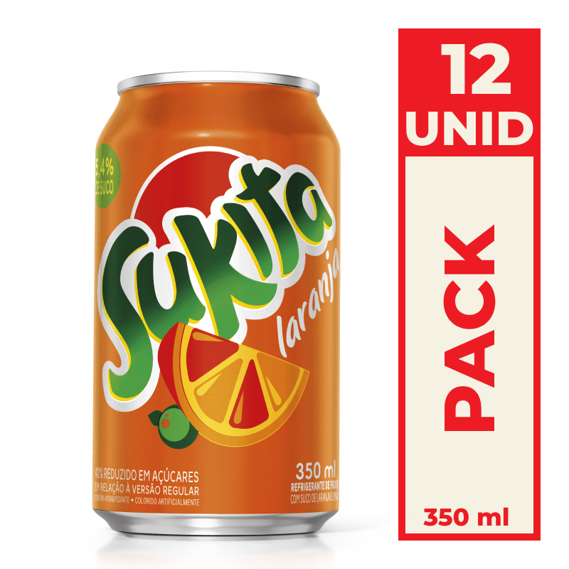 Refrigerante Sukita Laranja Lata Std 350ml Pack C12