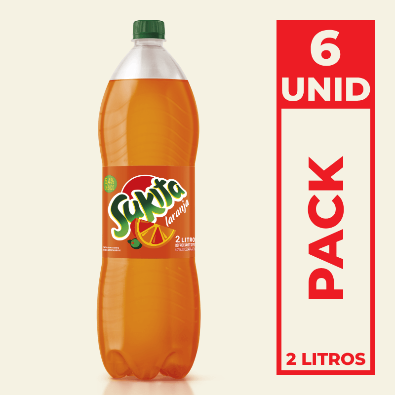 Refrigerante Sukita Laranja Garrafa Pet 2L Pack C6