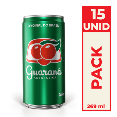 Refrigerante Guaraná Antarctica Lata Sleek 269ml Pack C/15