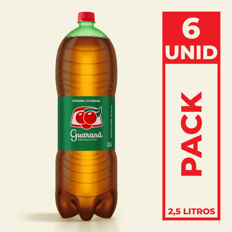 Refrigerante Guarana Antarctica Garrafa Pet 2,5L Pack C6