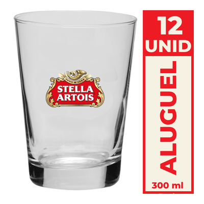 Aluguel Copo Caldereta de Vidro Stella Artois 300ml kit 12un