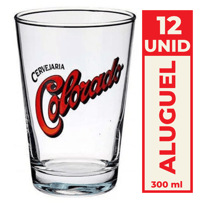 Aluguel Copo Caldereta de Vidro Colorado 300ml kit 12un