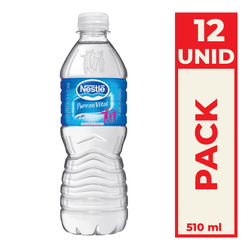 Água Mineral Sem Gás Pureza Vital 510ml Pack C/12