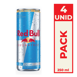 Energético Red Bull Sugar Free Lata 250ml Pack C/4