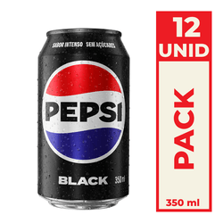 Refrigerante Pepsi Black Sem Açúcares Lata Std 350ml Pack C/12