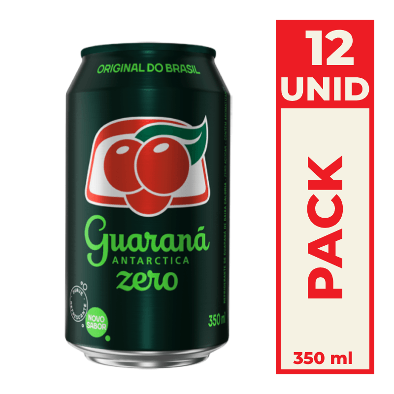 Refrigerante Guaraná Antarctica Zero Lata Std 350ml Pack C/12