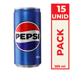 Refrigerante Pepsi Cola Lata Sleek 269ml Pack C/15